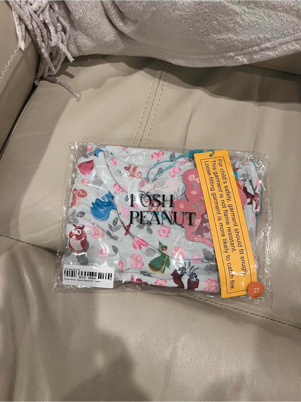 Posh Peanut Aurora Friends Classic Pink Floral Pajama set 2T